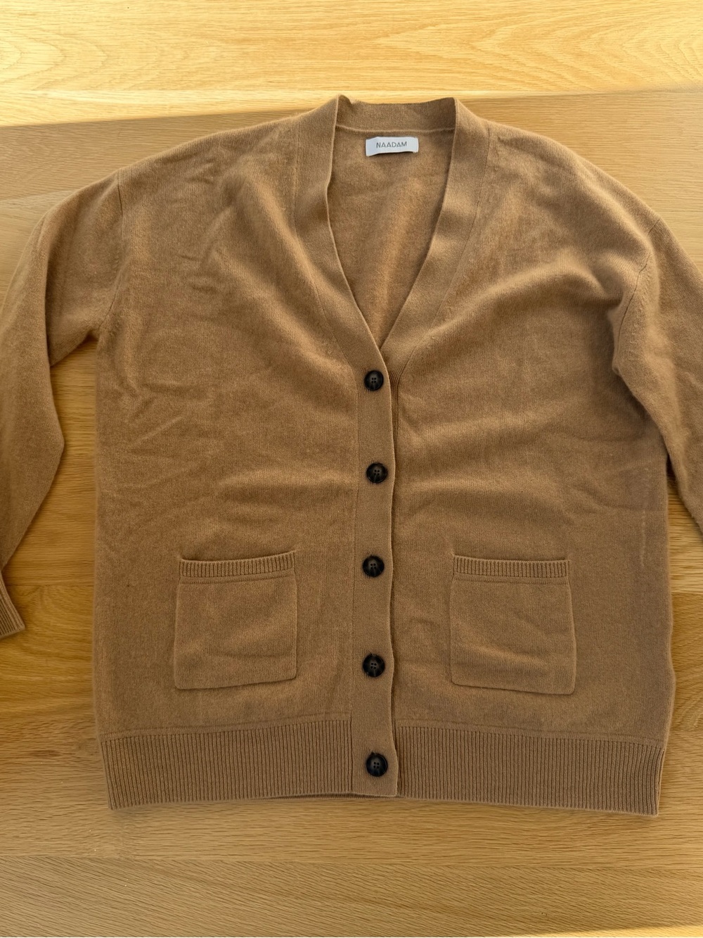 NAADAM Women's Camel Button-Front Cashmere Cardigan- NWOT